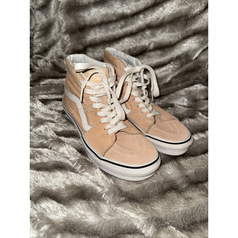 Vans Women's SK8 high topCasual Shoes Sz 6.5 Peach Suede Classic